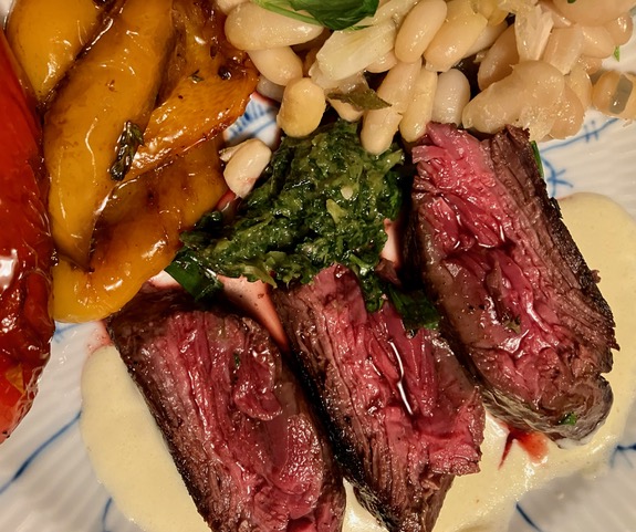 HANGER STEAK WITH TWO SAUCES