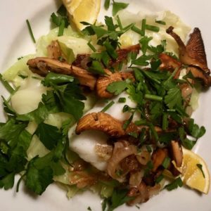 COD WITH CABBAGE AND CHANTERELLES